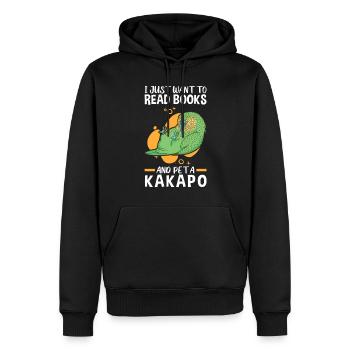 Kakapo pet et lire perroquet incapable de voler - Sweat à capuche Premium bio Homme - noir - Devant - Nico (187cm)