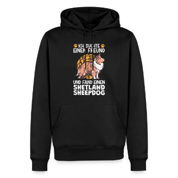 Fand meinen Shetland Sheepdog Sheltie - Männer Premium Bio Hoodie - Schwarz - Vorne - Nico (187cm)