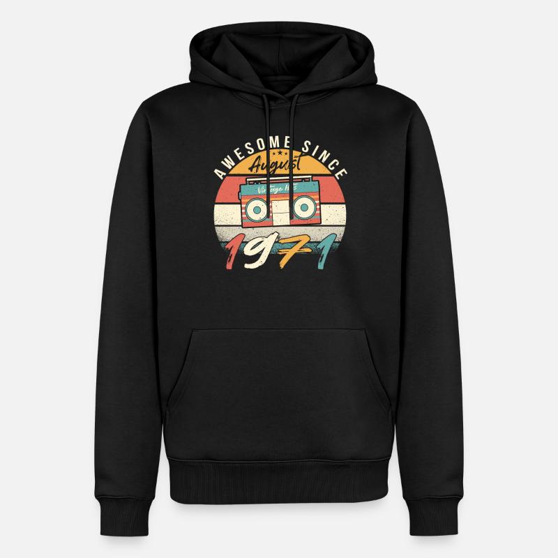 August 1971 Geschenkidee - Männer Premium Bio Hoodie - Schwarz