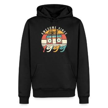 Année de naissance 1999 en août - Sweat à capuche Premium bio Homme - noir - Devant - Nico (187cm)