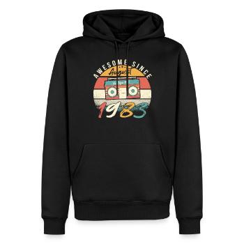 Geboren Im August 1983 - Männer Premium Bio Hoodie - Schwarz - Vorne - Nico (187cm)