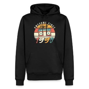 Baujahr 1990 Im August - Männer Premium Bio Hoodie - Schwarz - Vorne - Nico (187cm)