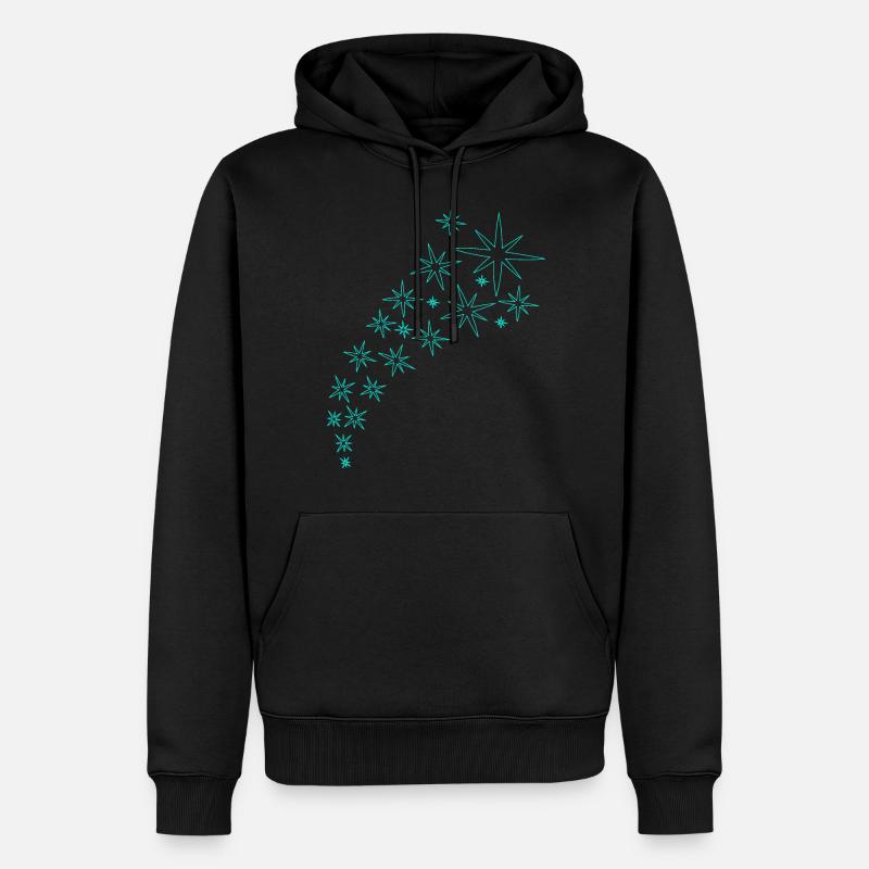 Sternenbogen Mintgrünes Design - Männer Premium Bio Hoodie - Schwarz