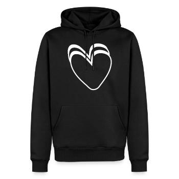 Cœurs Blancs - Sweat à capuche Premium bio Homme - noir - Devant - Nico (187cm)