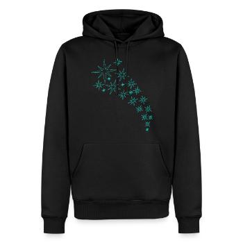 Sterne Mintgrünes Design - Männer Premium Bio Hoodie - Schwarz - Vorne - Nico (187cm)