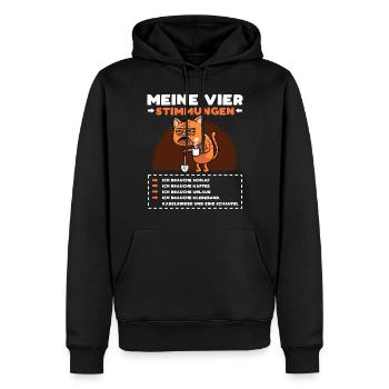 Katze Lustige Sprüche Kaffee - Männer Premium Bio Hoodie - Schwarz - Vorne - Nico (187cm)