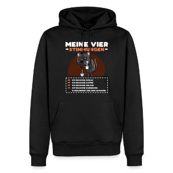 Katze Lustige Sprüche Kaffee - Männer Premium Bio Hoodie - Schwarz - Vorne - Nico (187cm)