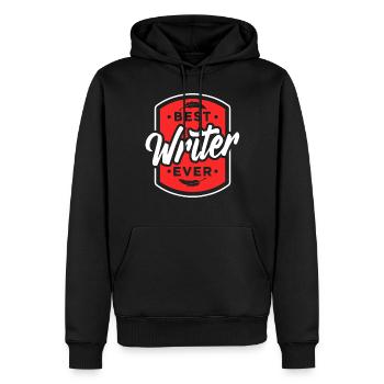 Meilleur écrivain de tous les temps - Sweat à capuche Premium bio Homme - noir - Devant - Nico (187cm)