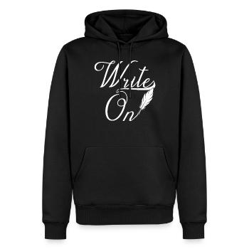 Continuer à écrire Écrivain Auteur Écrivain - Sweat à capuche Premium bio Homme - noir - Devant - Nico (187cm)