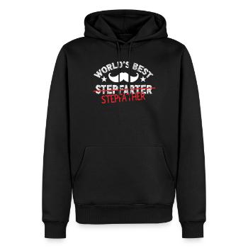 Der Beste Stiefvater Der Welt Stiefpapa Stepdad - Männer Premium Bio Hoodie - Schwarz - Vorne - Nico (187cm)