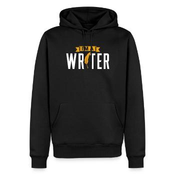 I am a writer author writer - Men’s Premium Organic Hoodie - black - Front - Nico (187cm)