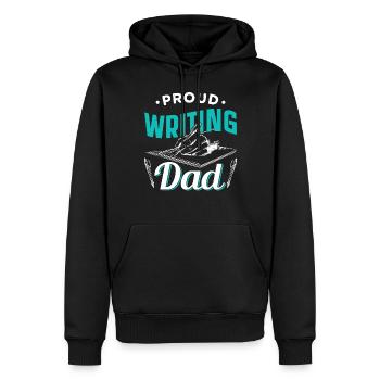 Proud Writing Father Author Writer - Men’s Premium Organic Hoodie - black - Front - Nico (187cm)