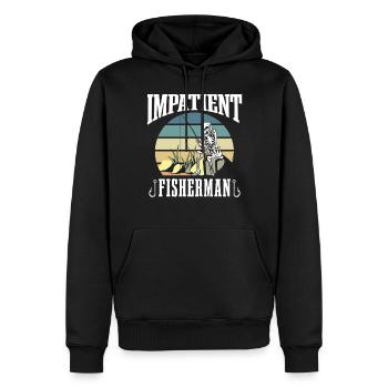 Ungeduldiger Fischer Angler Fischen Angeln - Männer Premium Bio Hoodie - Schwarz - Vorne - Nico (187cm)