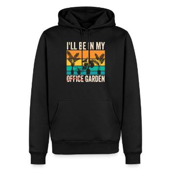 Je serai dans mon bureau dans la plante de jardin - Sweat à capuche Premium bio Homme - noir - Devant - Nico (187cm)