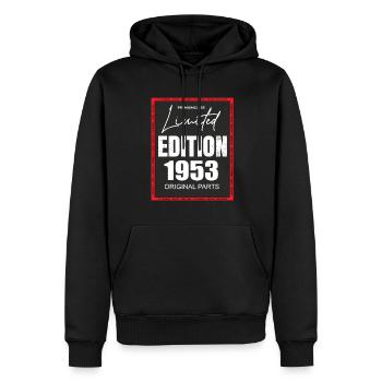 Édition limitée 1953 - Sweat à capuche Premium bio Homme - noir - Devant - Nico (187cm)