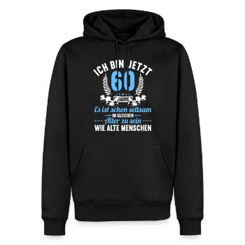 Seltsam im gleichen Alter wie alte 60. Geburtstag - Männer Premium Bio Hoodie - Schwarz - Vorne - Nico (187cm)