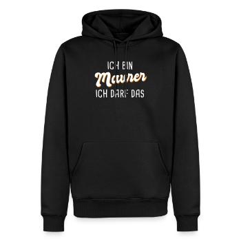 Maurer - Männer Premium Bio Hoodie - Schwarz - Vorne - Nico (187cm)