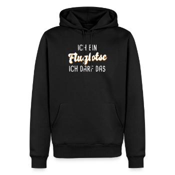 Fluglotse - Männer Premium Bio Hoodie - Schwarz - Vorne - Nico (187cm)