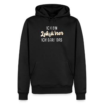 Lokführer - Männer Premium Bio Hoodie - Schwarz - Vorne - Nico (187cm)