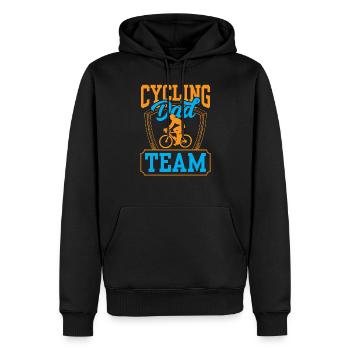 Radfahren Papa Team Vater Vater Tag Papi Sprüche - Männer Premium Bio Hoodie - Schwarz - Vorne - Nico (187cm)