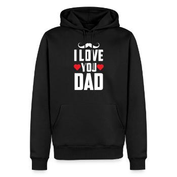 Ich Liebe Dich Papa Papi Sprüche Vater Tag Vater - Männer Premium Bio Hoodie - Schwarz - Vorne - Nico (187cm)