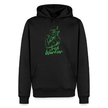Guerrier irlandais Gaélique Irlandais Irlandais Irlande - Sweat à capuche Premium bio Homme - noir - Devant - Nico (187cm)