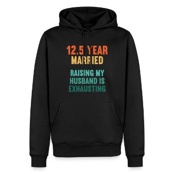 Je me suis mal comporté 12,5 ans anniversaire de mariage marié - Sweat à capuche Premium bio Homme - noir - Devant - Nico (187cm)