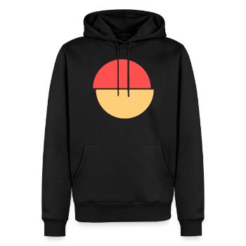 Demi-cercles rouge et jaune Design - Sweat à capuche Premium bio Homme - noir - Devant - Nico (187cm)