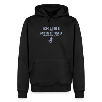 fußball ich liebe meine frau - Männer Premium Bio Hoodie - Schwarz - Vorne - Nico (187cm)