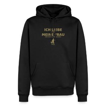 fußball ich liebe meine frau - Männer Premium Bio Hoodie - Schwarz - Vorne - Nico (187cm)