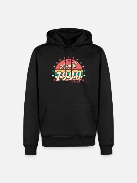 Geschenkidee Für August 1990 - Männer Premium Bio Hoodie - Schwarz
