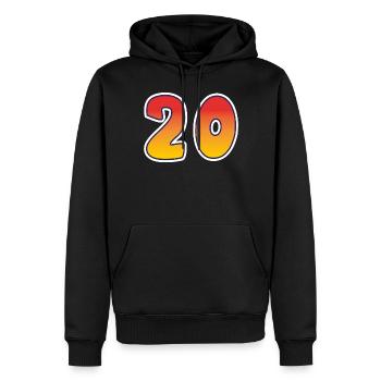 Zahl 20 Rot - Oranges Design - Männer Premium Bio Hoodie - Schwarz - Vorne - Nico (187cm)