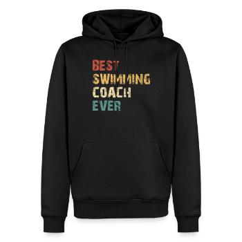 Meilleur entraîneur de natation de tous les temps - Professeur de piscine de sports nautiques - Sweat à capuche Premium bio Homme - noir - Devant - Nico (187cm)