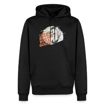 Life Is Better With A Goose Animal Geese - Men’s Premium Organic Hoodie - black - Front - Nico (187cm)