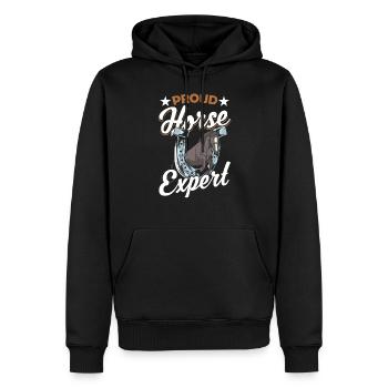 Stolzer Pferdeexperte Reiten Reiter Pferd - Männer Premium Bio Hoodie - Schwarz - Vorne - Nico (187cm)