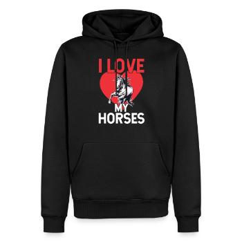 Ich Liebe Meine Pferde Reiter Pferd Reiten - Männer Premium Bio Hoodie - Schwarz - Vorne - Nico (187cm)
