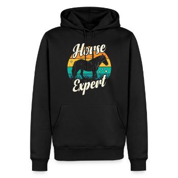Horse Expert Équitation Écurie Équitation Cavalier - Sweat à capuche Premium bio Homme - noir - Devant - Nico (187cm)