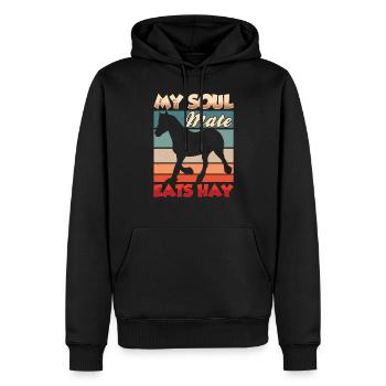 Mein Seelenverwandter Frisst Heu Pferd Reiten - Männer Premium Bio Hoodie - Schwarz - Vorne - Nico (187cm)