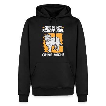 Ohne meinen Schafpudel ohne mich Hütepudel - Männer Premium Bio Hoodie - Schwarz - Vorne - Nico (187cm)