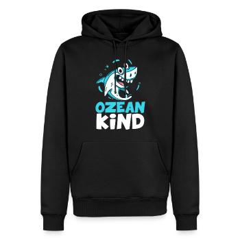 Océan Enfant Natation Sweet Shark Enfant Cours de Natation - Sweat à capuche Premium bio Homme - noir - Devant - Nico (187cm)
