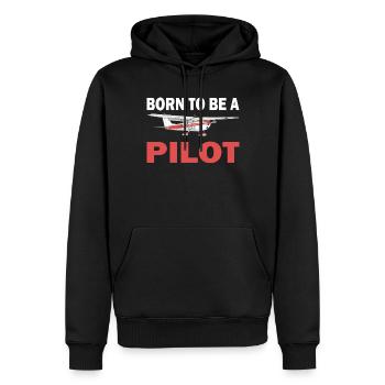 Born To Be A Pilot Flugzeug Luftfahrt Flieger - Männer Premium Bio Hoodie - Schwarz - Vorne - Nico (187cm)