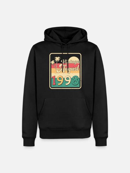 1998 August Retro - Männer Premium Bio Hoodie - Schwarz