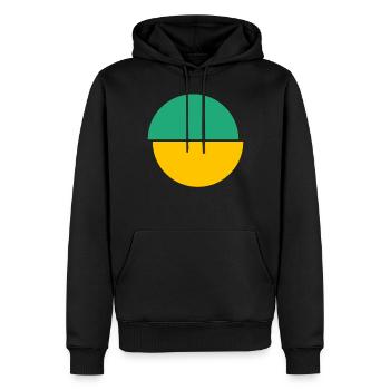 Halbe Kreise Grünes Und Gelbes Design - Männer Premium Bio Hoodie - Schwarz - Vorne - Nico (187cm)