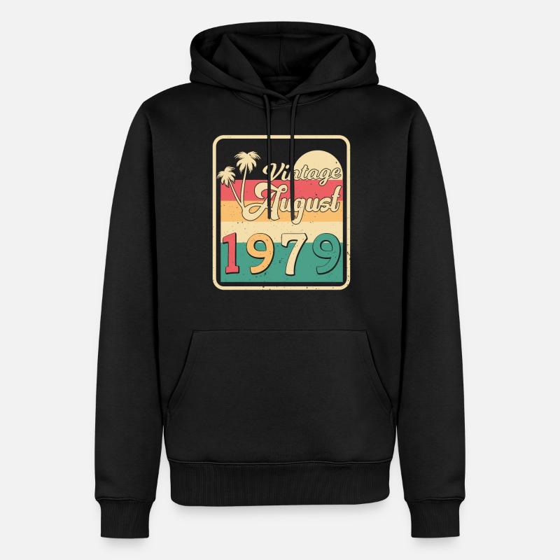 1979 August Geschenkidee - Männer Premium Bio Hoodie - Schwarz