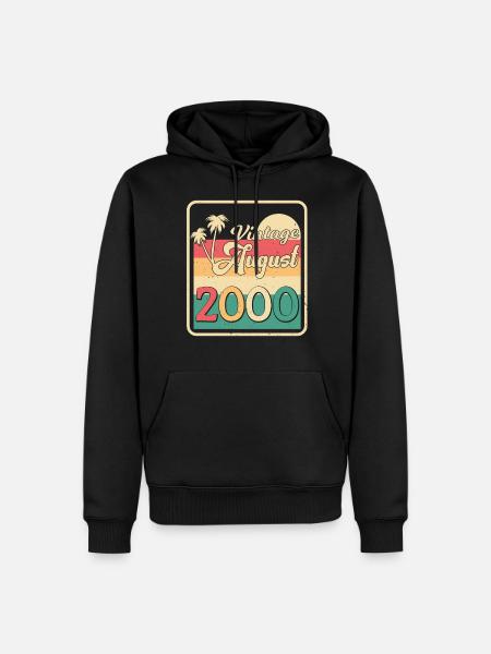 2000 Août Rétro - Sweat à capuche Premium bio Homme - noir