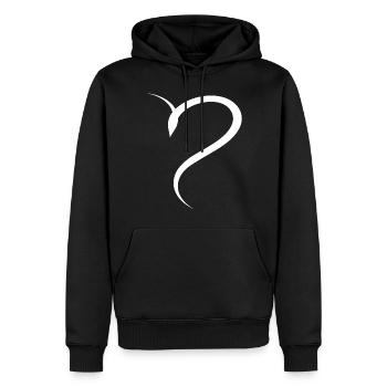 Halbes Weises Herz Simpel - Männer Premium Bio Hoodie - Schwarz - Vorne - Nico (187cm)