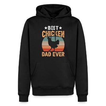 Der Beste Hühner Dad Aller Zeiten Huhn Papi Papa - Männer Premium Bio Hoodie - Schwarz - Vorne - Nico (187cm)