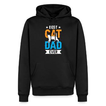 Der Beste Katzenpapa Aller Zeiten Katze Vater - Männer Premium Bio Hoodie - Schwarz - Vorne - Nico (187cm)