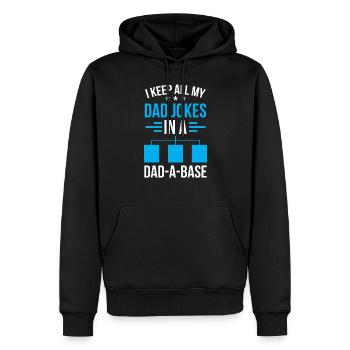 Papa plaisante Papa Papi Dictons Fête des Pères Père - Sweat à capuche Premium bio Homme - noir - Devant - Nico (187cm)