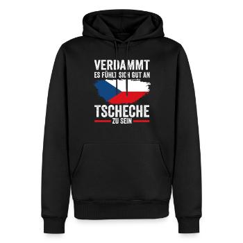 Tschechien Tscheche Tschechisches - Männer Premium Bio Hoodie - Schwarz - Vorne - Nico (187cm)
